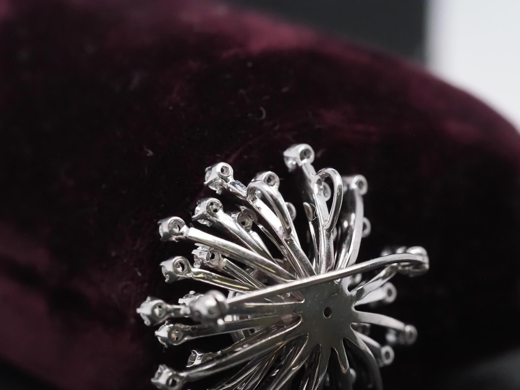 Estate 18K White Gold 2.00cttw Diamond Spray Pendant & Brooch - VHK#971 For Sale 2
