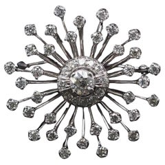 Estate 18K White Gold 2.00cttw Diamond Spray Pendant & Brooch - VHK#971