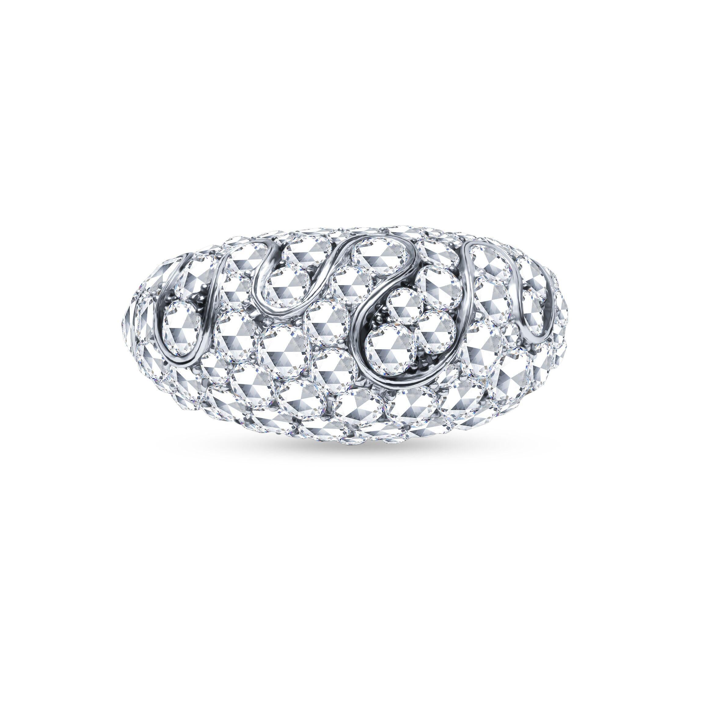 Details:

Estate 18K White Gold 6.73 CTW Diamond Domed Size 7.5 Band Ring 11 Grams

The Ring Consists Of Round Natural Diamonds, Weighing Approximately 6.73 Carat Total Weight. 
Color Grade: F-G
Clarity Grade: VS1-SI1


Total Carat Weight: 6.73 CTW