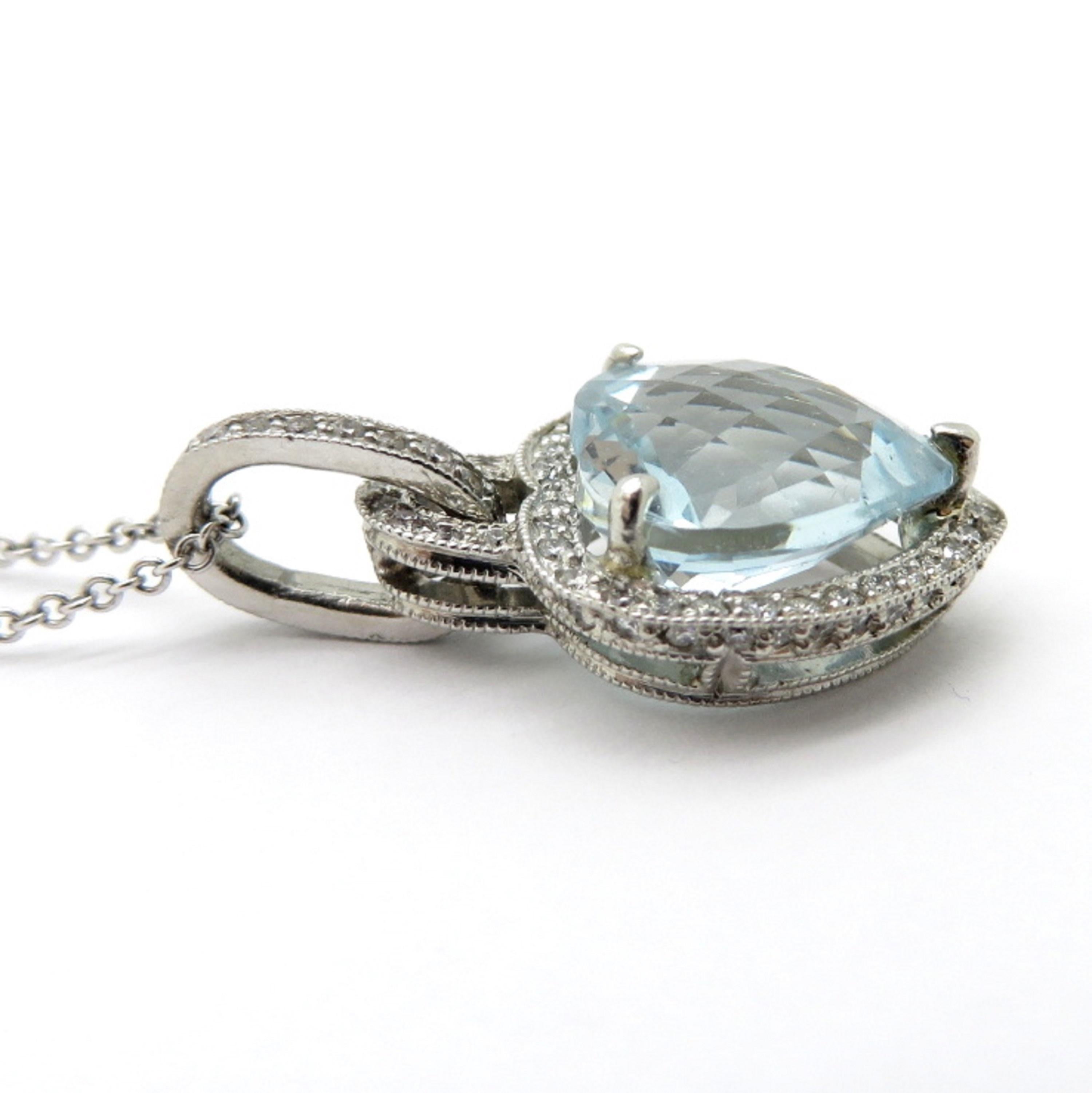 aquamarine heart pendant