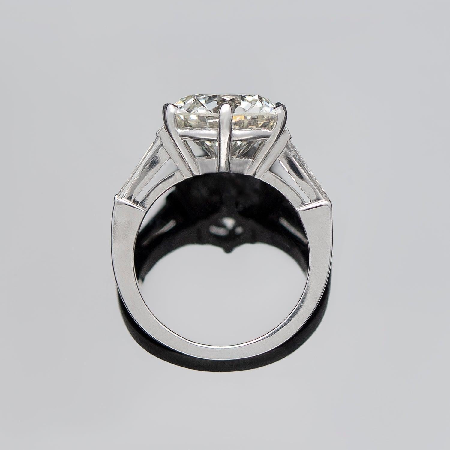 Round Cut Estate 18k White Gold Diamond Engagement Ring 5.09ct
