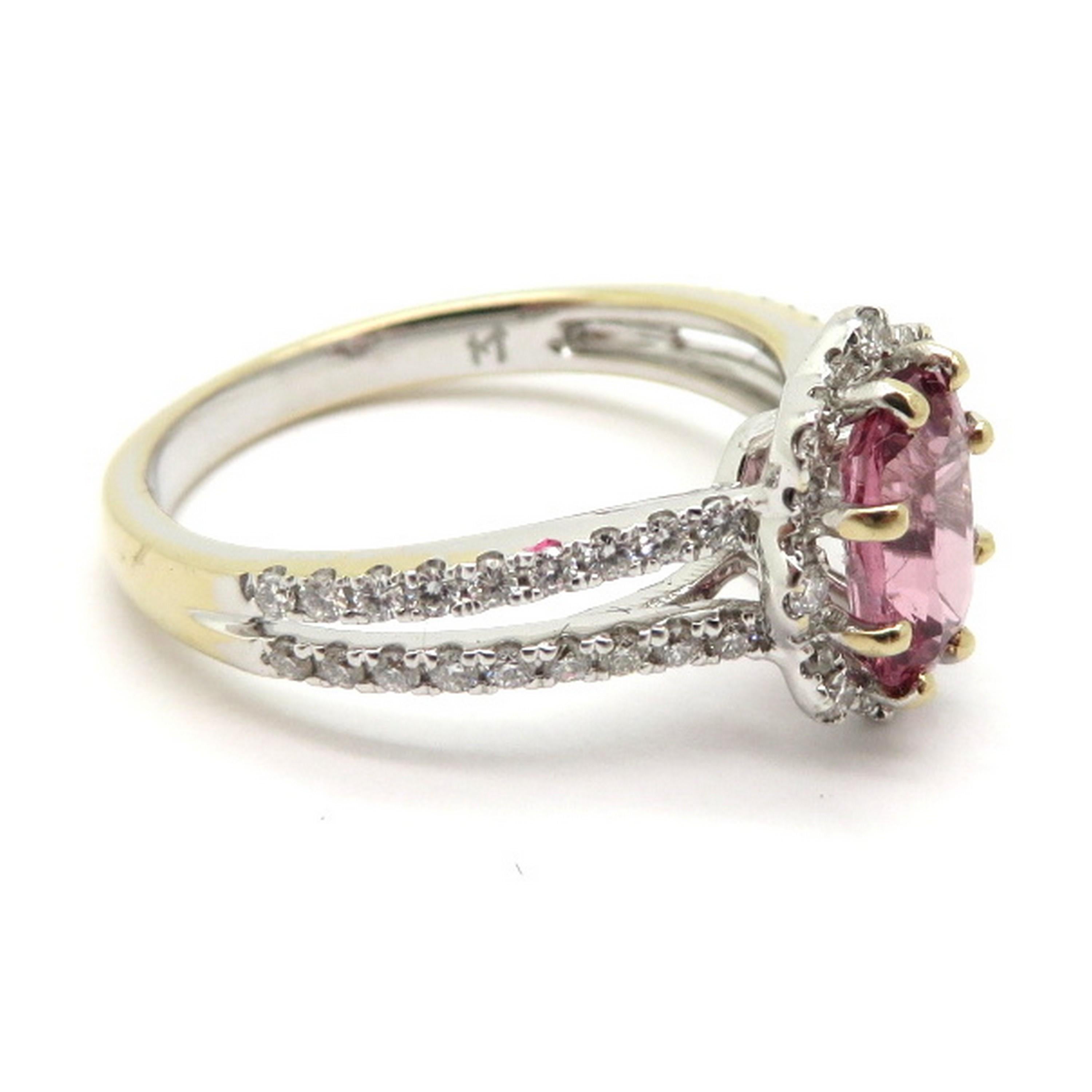 Estate 18 Karat White Gold Pink Spinel and Diamond Fashion Ring In Excellent Condition For Sale In Scottsdale, AZ