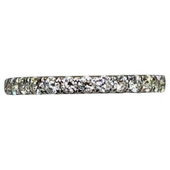 Estate 18K White Gold Round Diamond Eternity Band 2.15mm 1.20ctw G Vs Sz 5.75