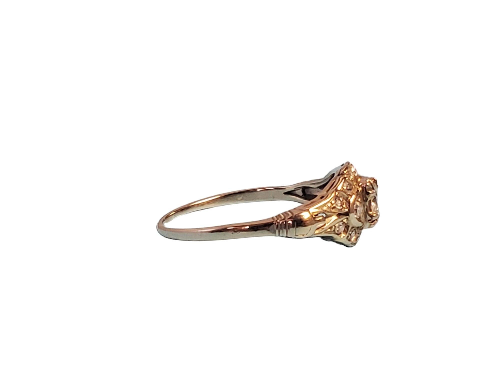 Art Deco Estate 18k white gold Vintage Diamond Ring circa 1930-1940, Diamond Band For Sale