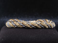 Estate 18K Yellow and White Gold Twisted Pattern Rope Chain