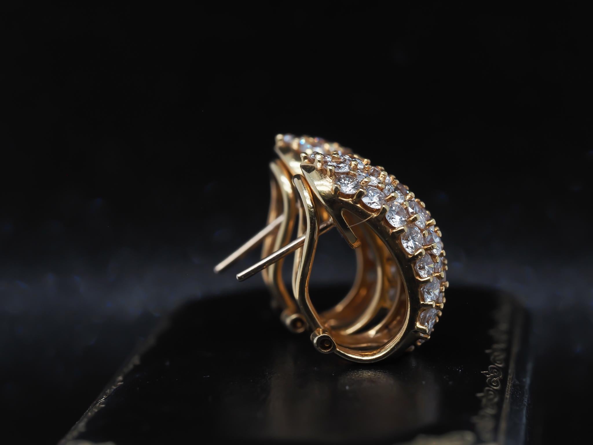 Estate 18K Yellow Gold 6.00ct Diamond Huggie Earrings 5