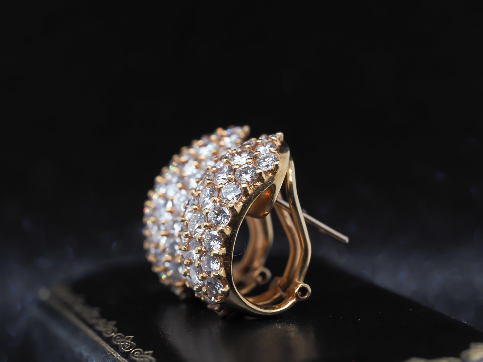 Women's Estate 18K Yellow Gold 6.00ct Diamond Huggie Earrings
