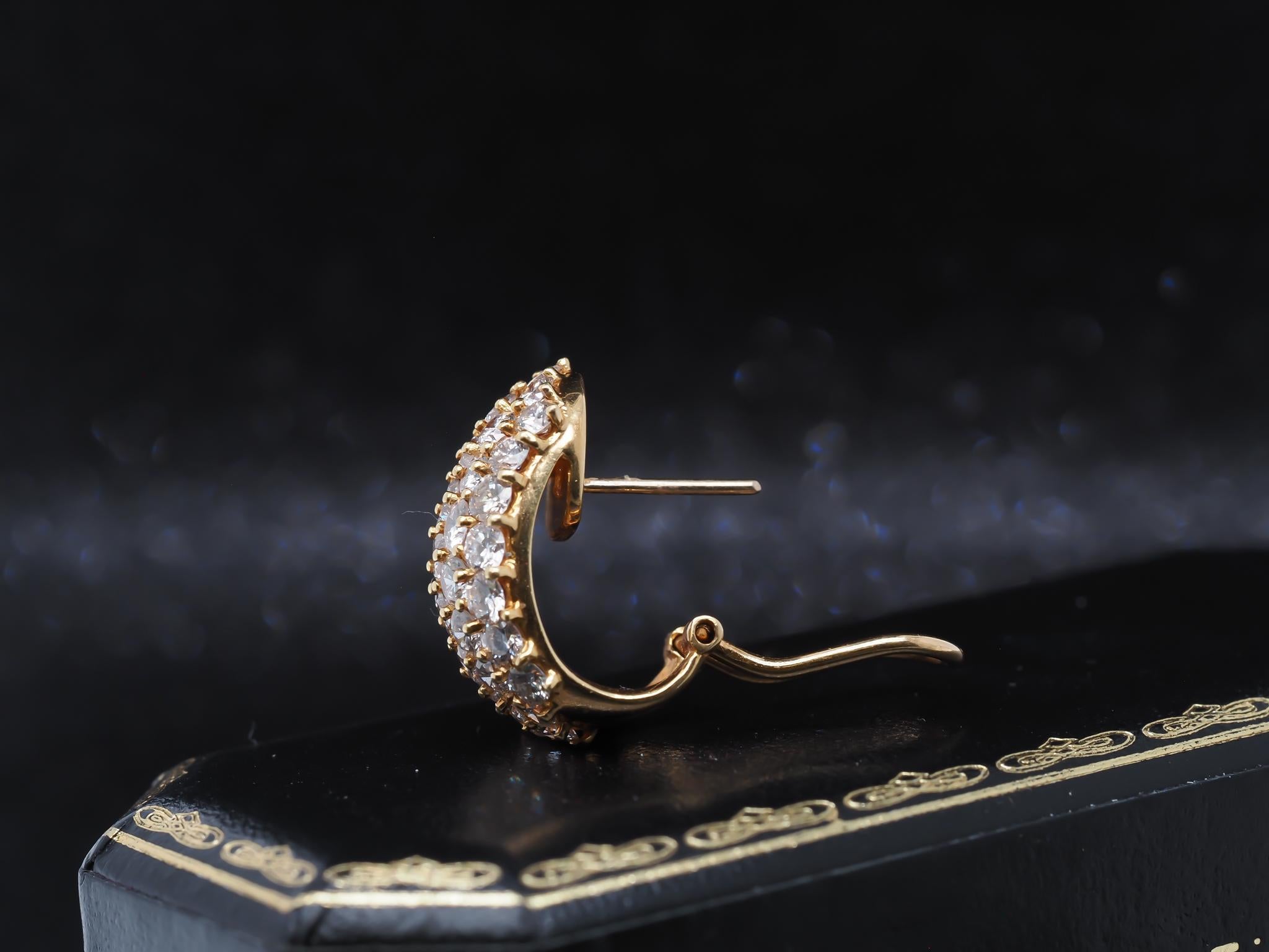 Estate 18K Yellow Gold 6.00ct Diamond Huggie Earrings 4