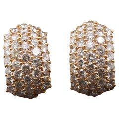 Estate 18K Yellow Gold 6.00ct Diamond Huggie Earrings