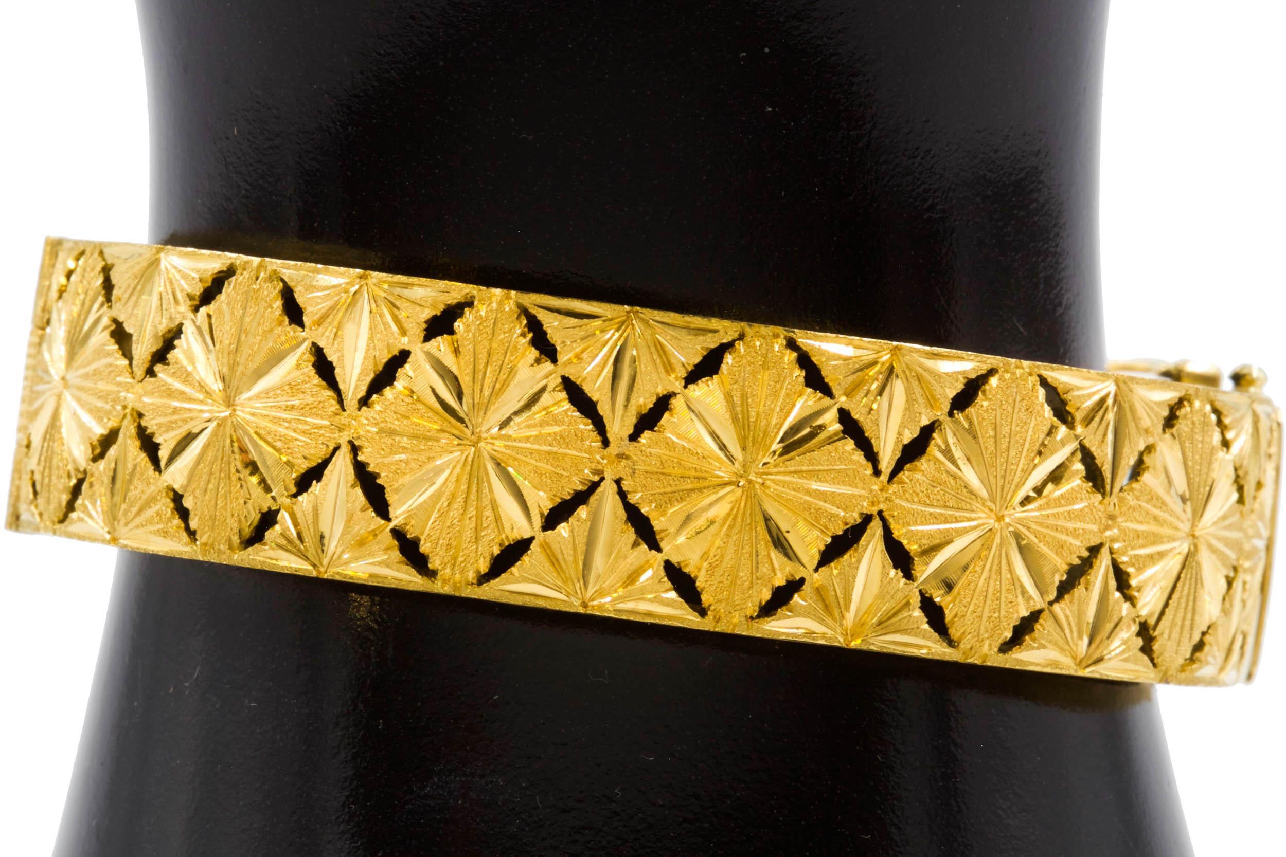 Estate - Bracelet en or jaune 18 carats, taille brillante Bon état - En vente à Shippensburg, PA