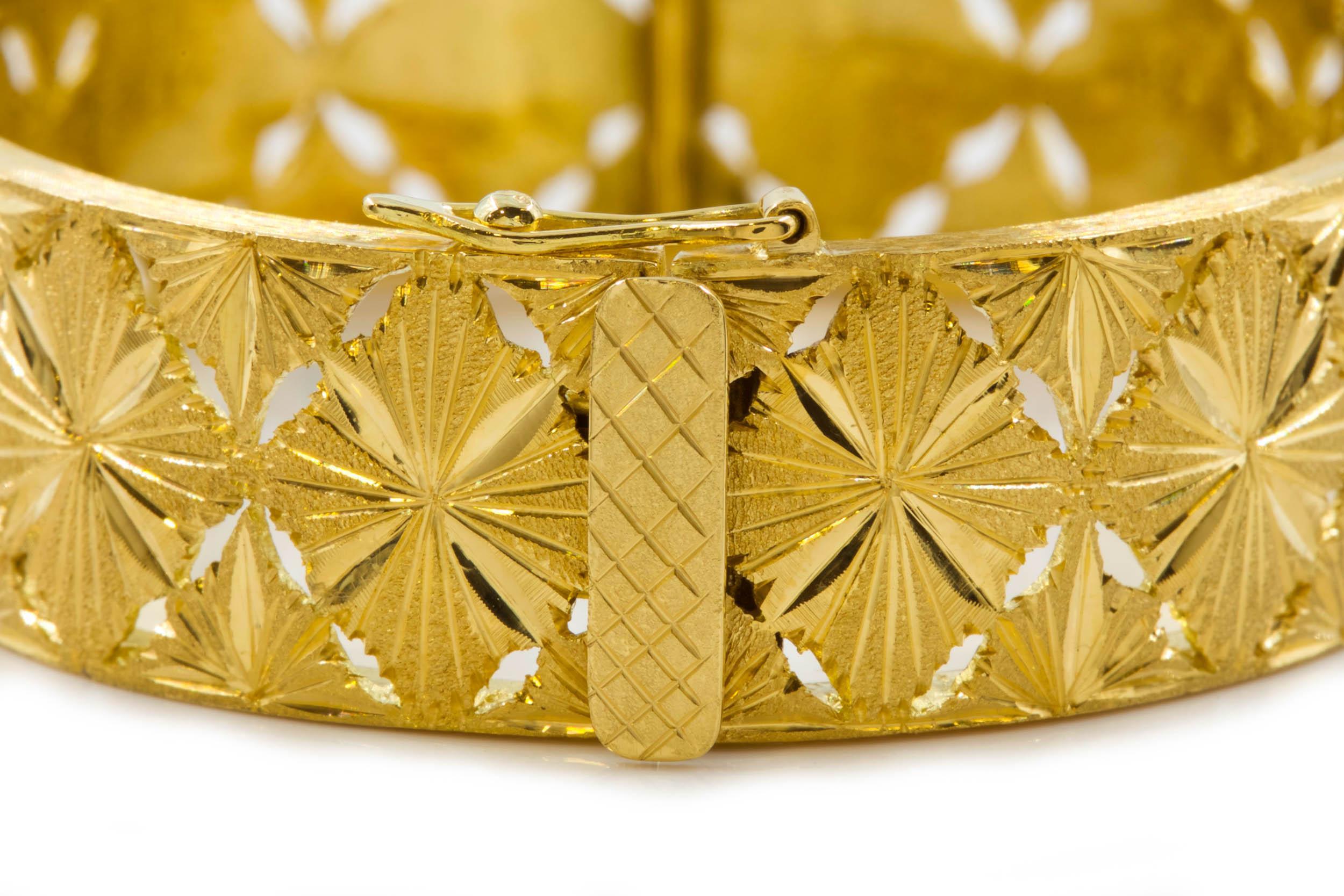 Or Estate - Bracelet en or jaune 18 carats, taille brillante en vente