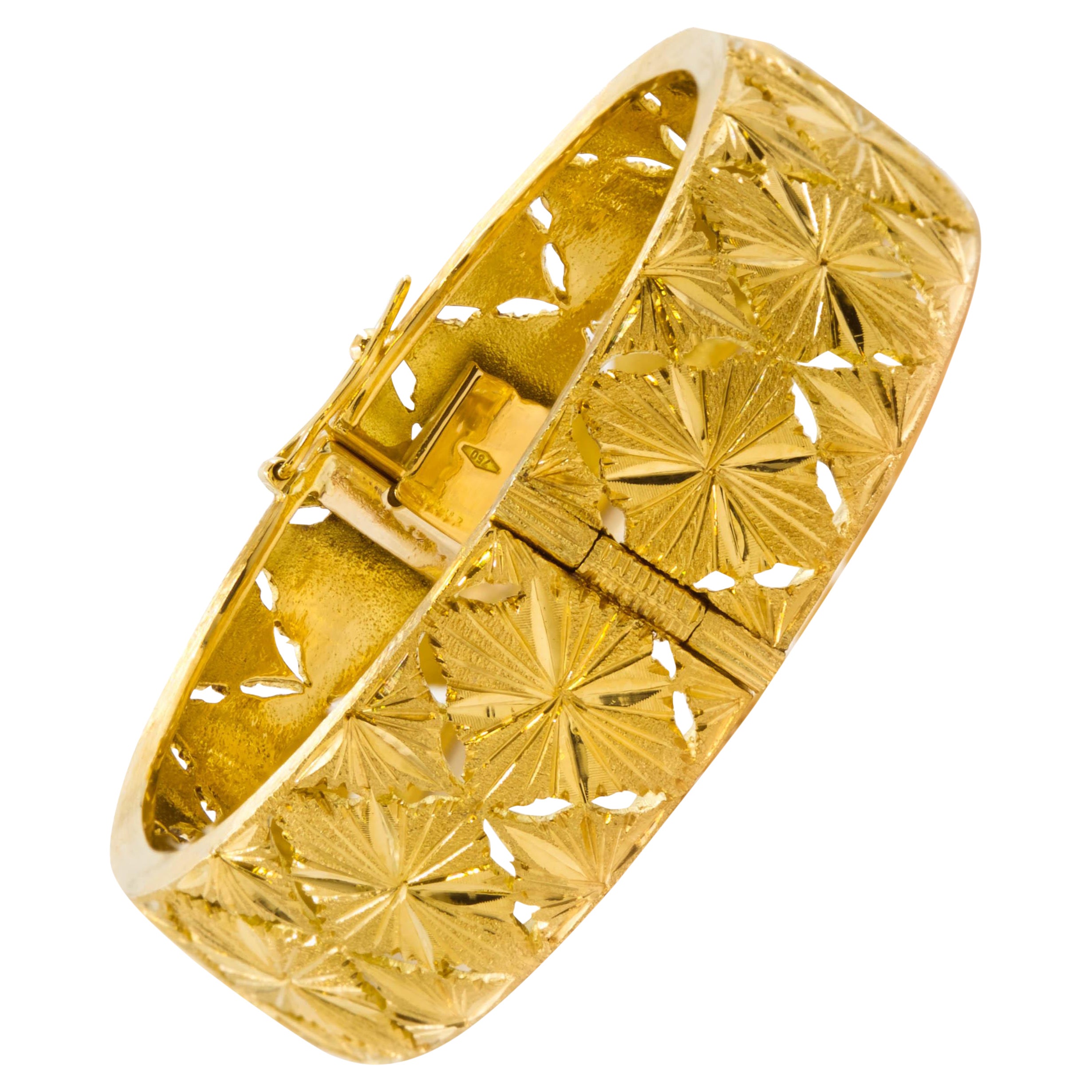 Pulsera brazalete Estate de oro amarillo de 18 quilates talla brillante en venta