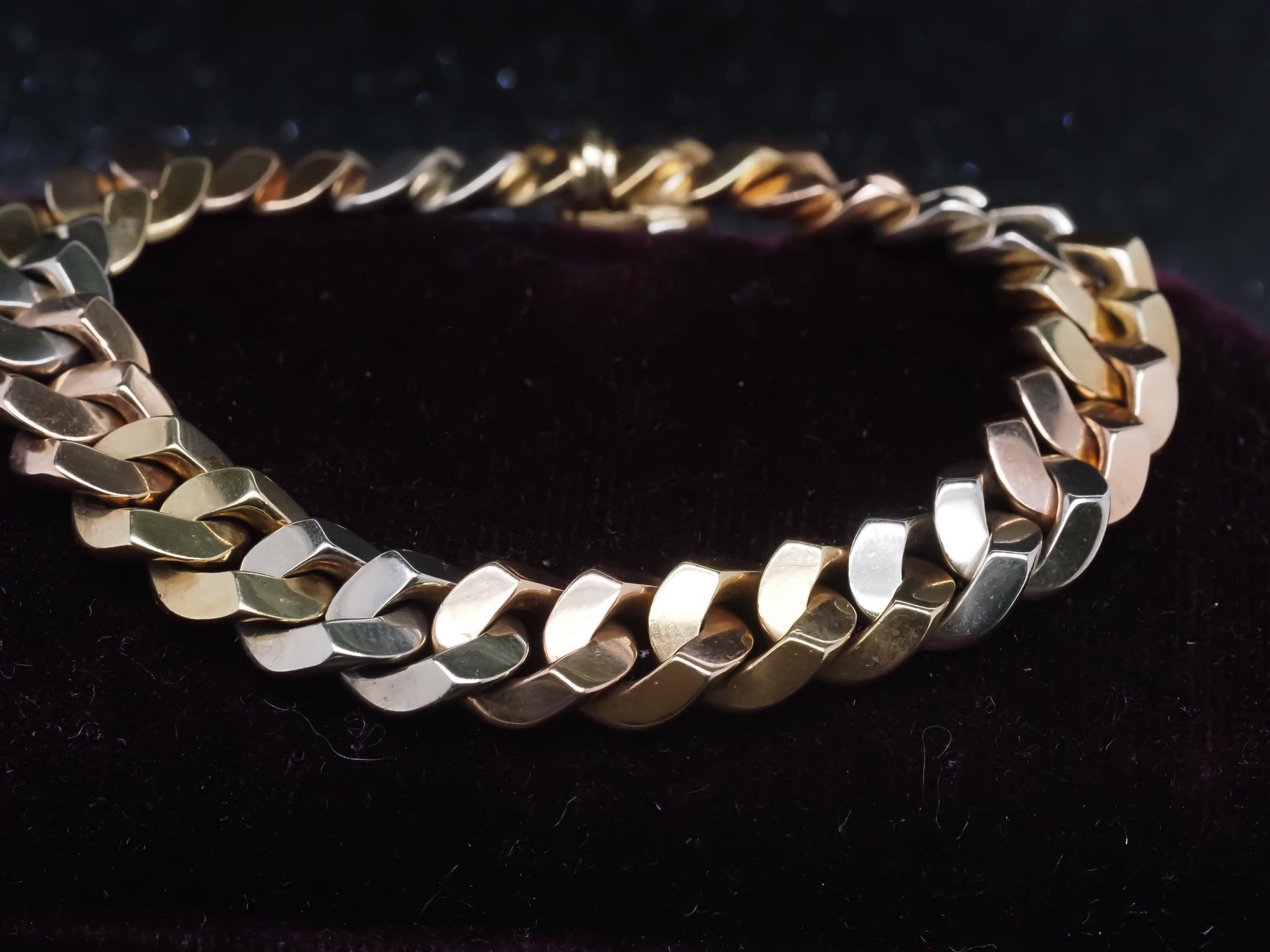 Nachlass 18K Gelbgold BVLGARI Dreifarbiges Vintage-Armband - VHK#36c im Angebot 7