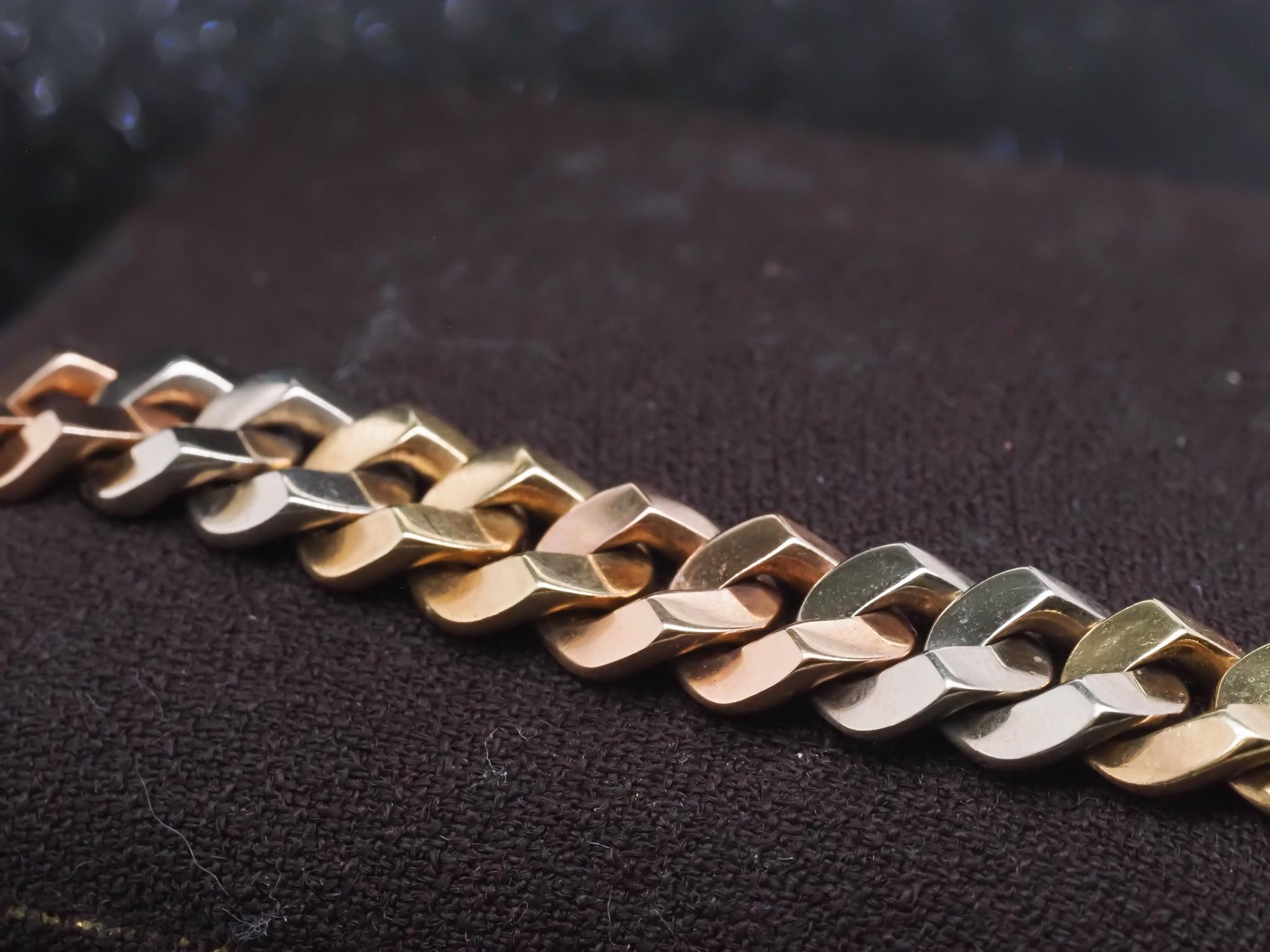 Nachlass 18K Gelbgold BVLGARI Dreifarbiges Vintage-Armband - VHK#36c im Angebot 3