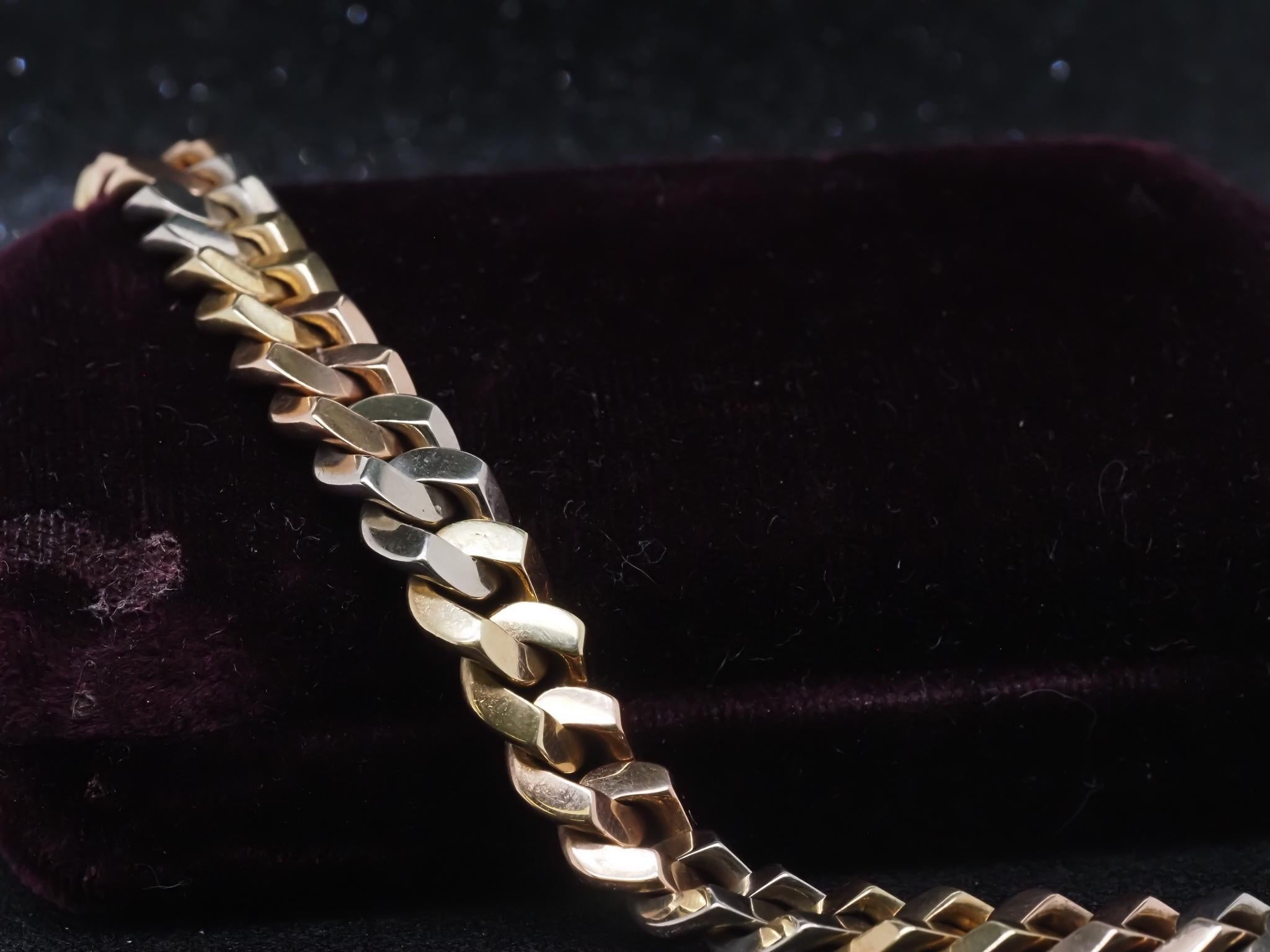 Nachlass 18K Gelbgold BVLGARI Dreifarbiges Vintage-Armband - VHK#36c im Angebot 5
