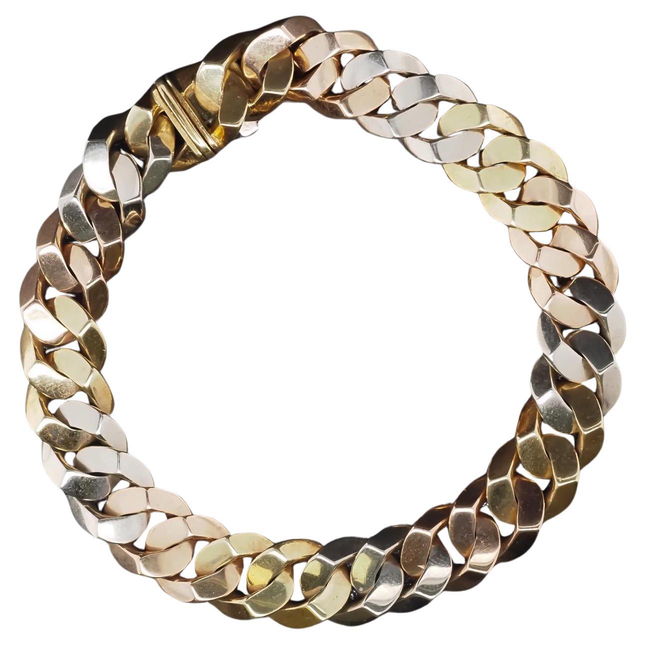 Estate 18K Yellow Gold BVLGARI Tri color Vintage Bracelet - VHK#36c