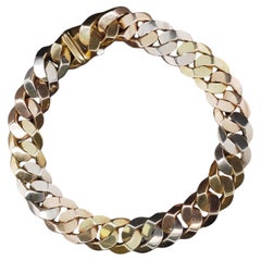 Estate 18K Yellow Gold BVLGARI Tri color Vintage Bracelet - VHK#36c