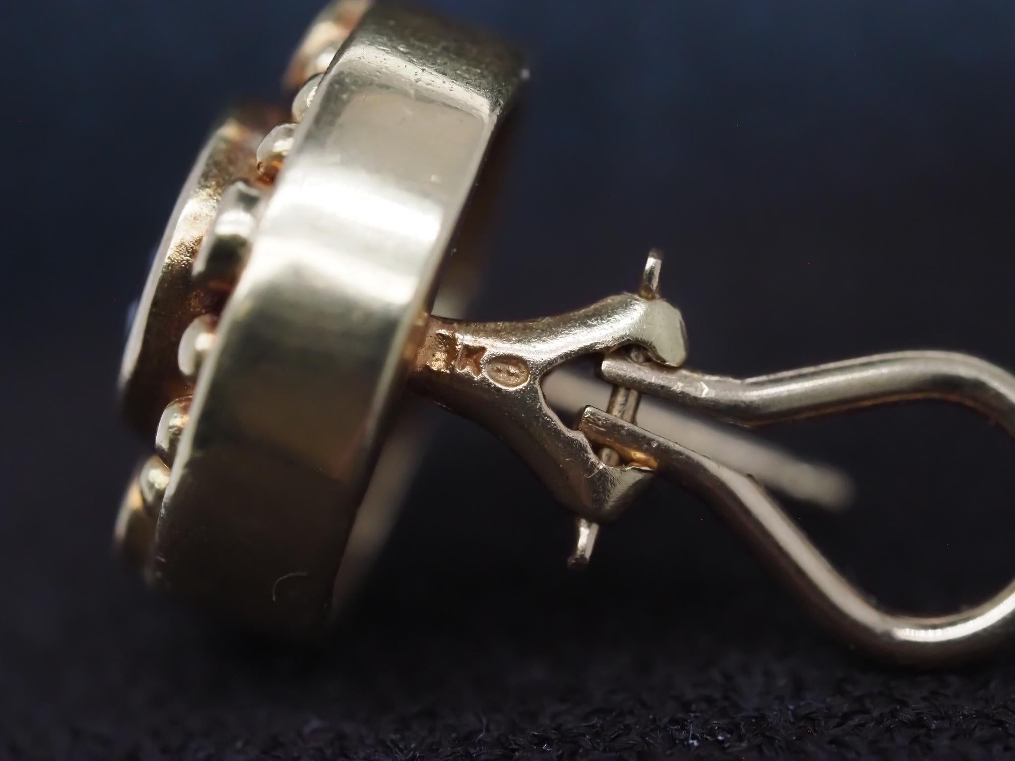 Boucles d'oreilles en or jaune 18K avec diamants et tourmaline - VHK#573a en vente 3