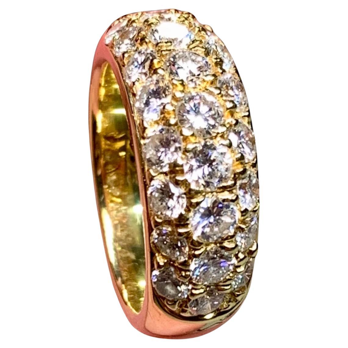 Anillo de cóctel de oro amarillo de 18 quilates con cúpula 2.80ctw G Vs Sz 7 en venta