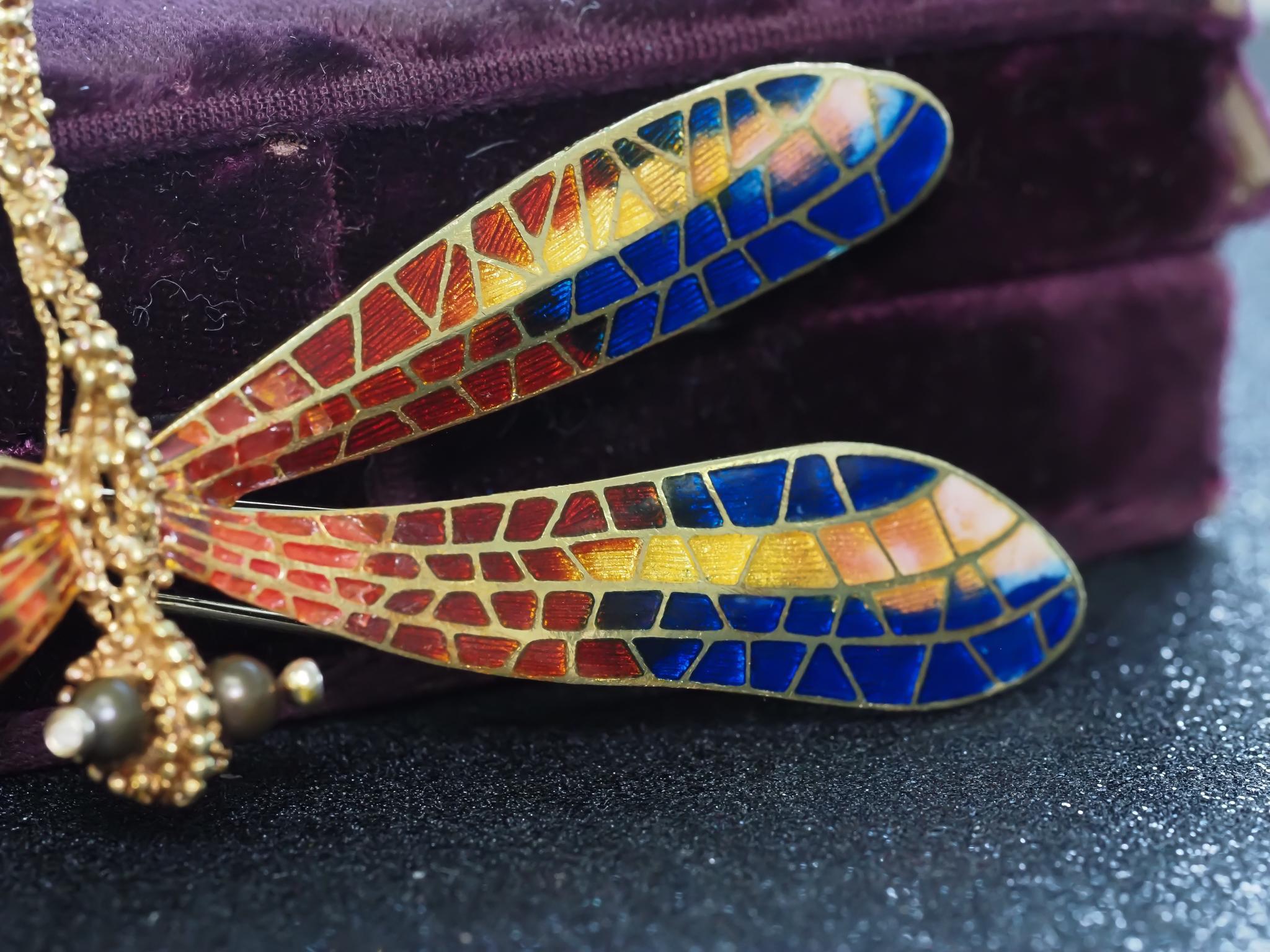 Broche extra large libellule en or jaune 18 carats - VHK#5a en vente 7