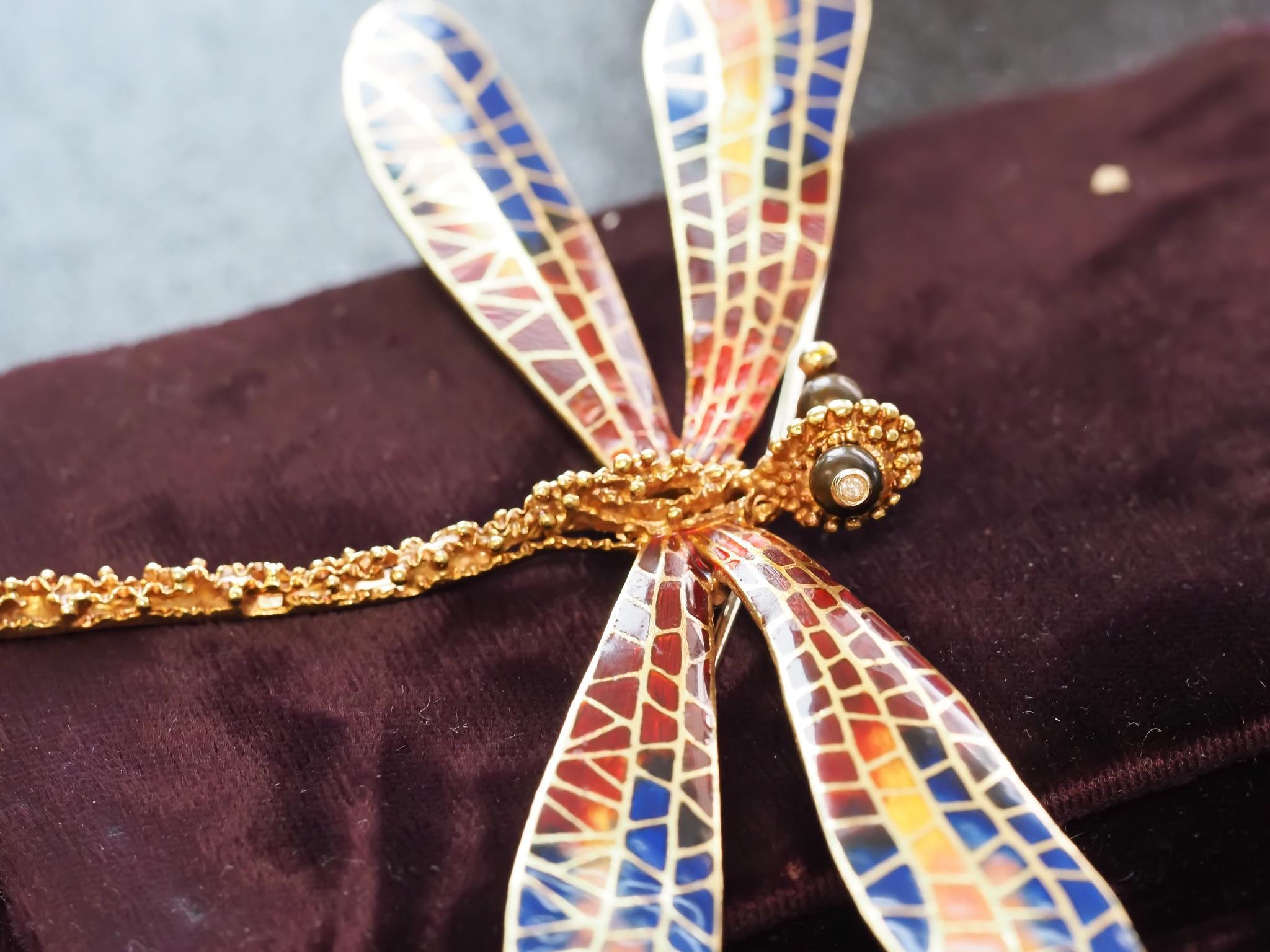 Broche extra large libellule en or jaune 18 carats - VHK#5a en vente 5