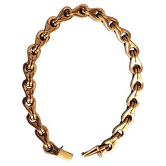 Estate 18k Yellow Gold Men's Chain Bracelet Falco High End Falco Style Heavy 9"