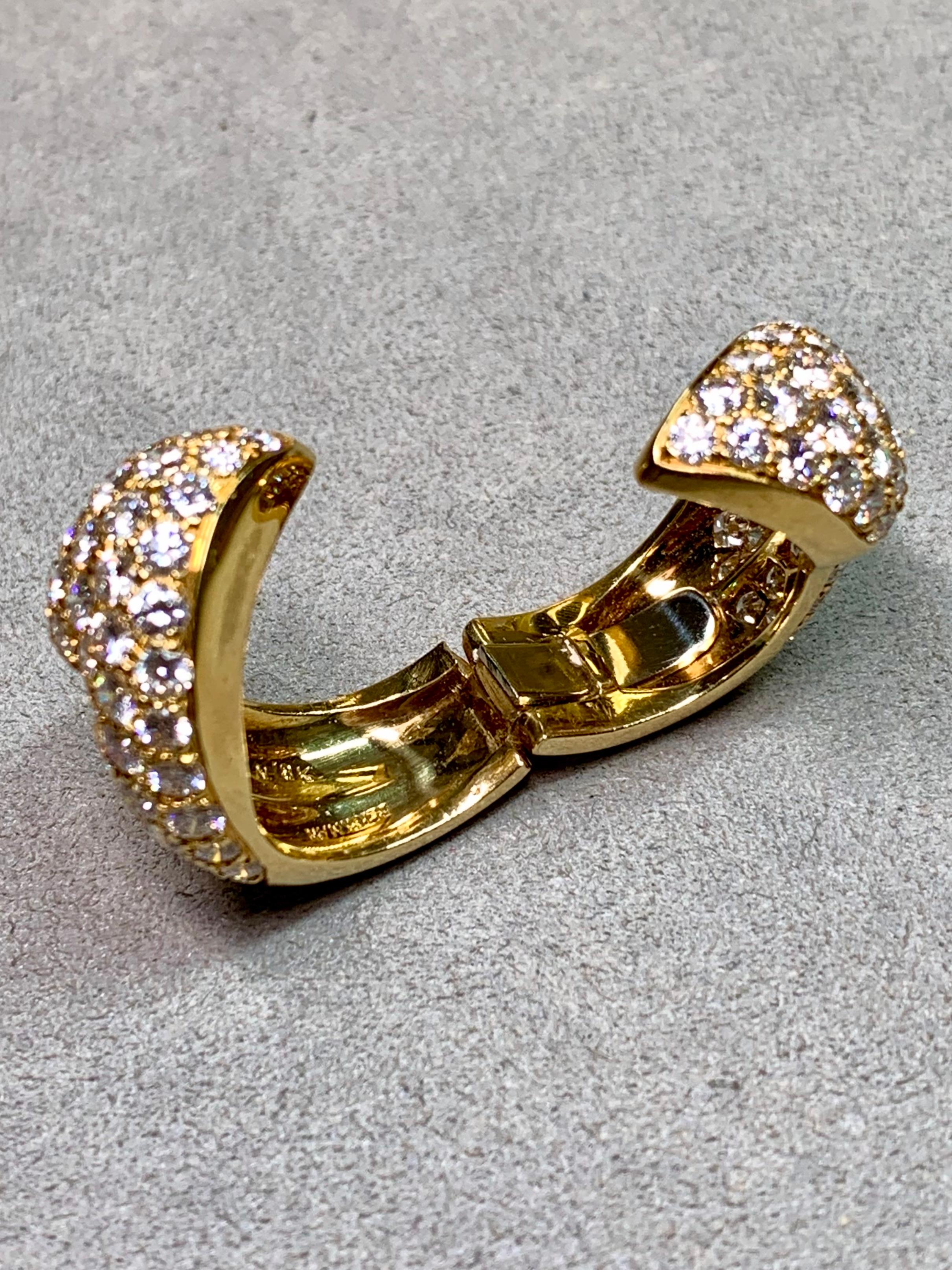 Bague de cocktail en or jaune 18K Pavé de diamants à charnière par Blickman en vente 1