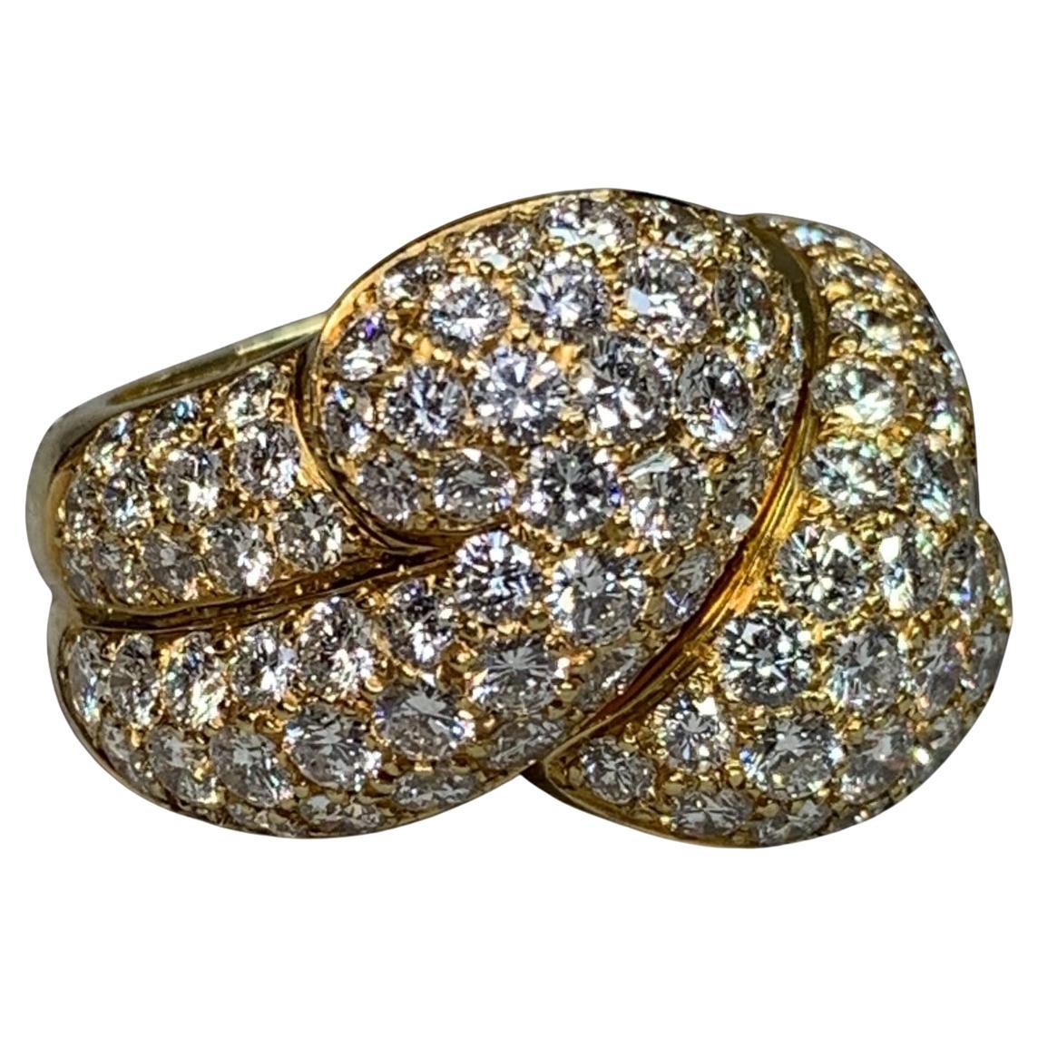 Bague de cocktail en or jaune 18K Pavé de diamants à charnière par Blickman
