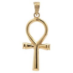 Ciondolo Charm Ankh egiziano in oro giallo 18 carati lucido Estate