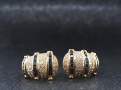 Boucles d
oreilles saphir et diamant en or jaune 18K - VHK#671