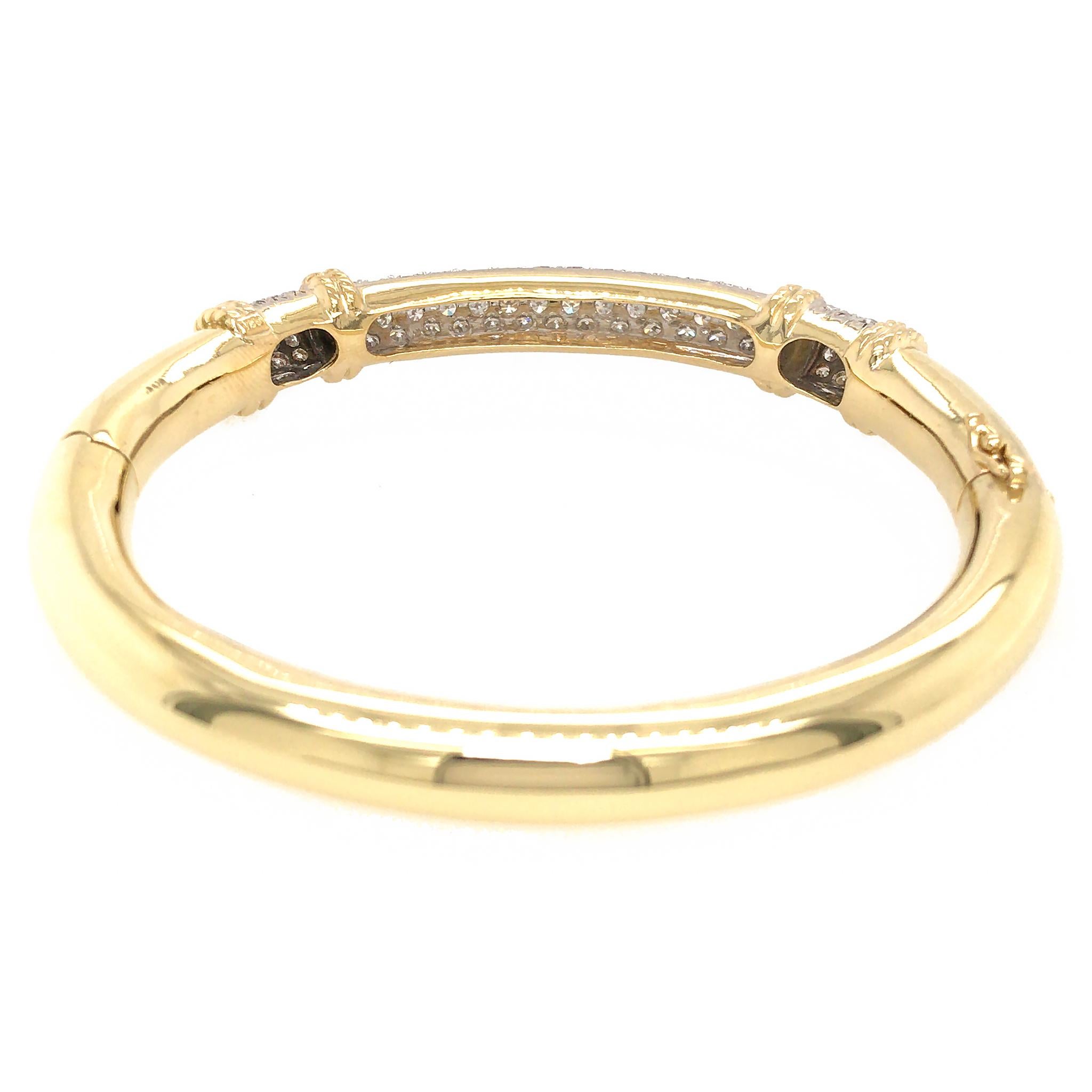 Nachlass-Armreif aus 18 Karat Gelbgold mit Diamanten im Einzelschliff (Rundschliff)