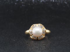 Tenuta in oro giallo 18 carati Tiffany & Co. Anello con perle e diamanti - VHK#451a