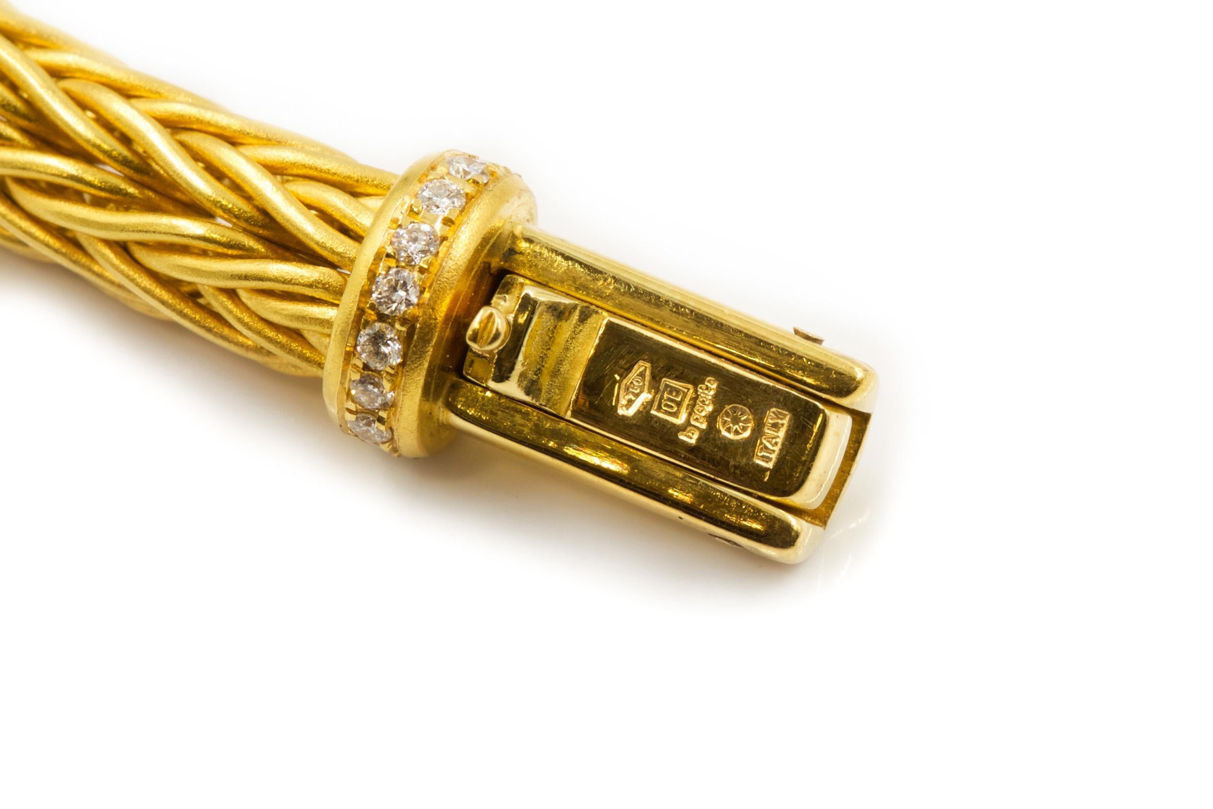Estate 18k Yellow Gold Woven Wheat Necklace, Bracelet and Earrings by La Pepita 4