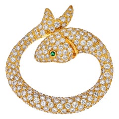 Estate 18Kk Yellow Gold 8 Carat Pave Set Diamond Koi Fish Brooch