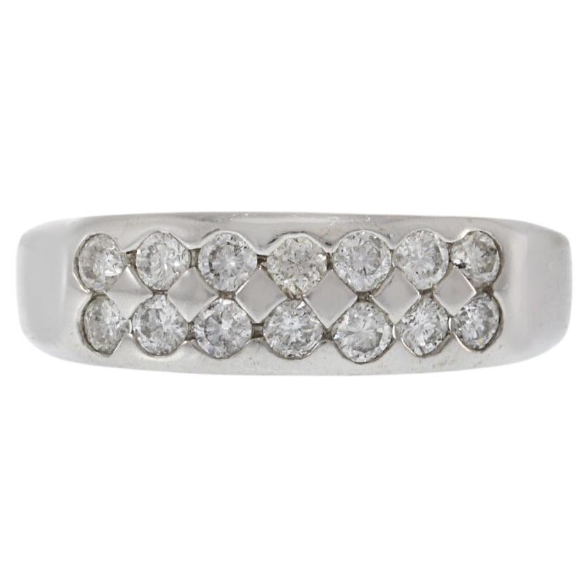 Anillo de diamantes de doble fila Estate 18KT en venta