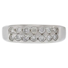Estate 18KT Double Row Diamond Band