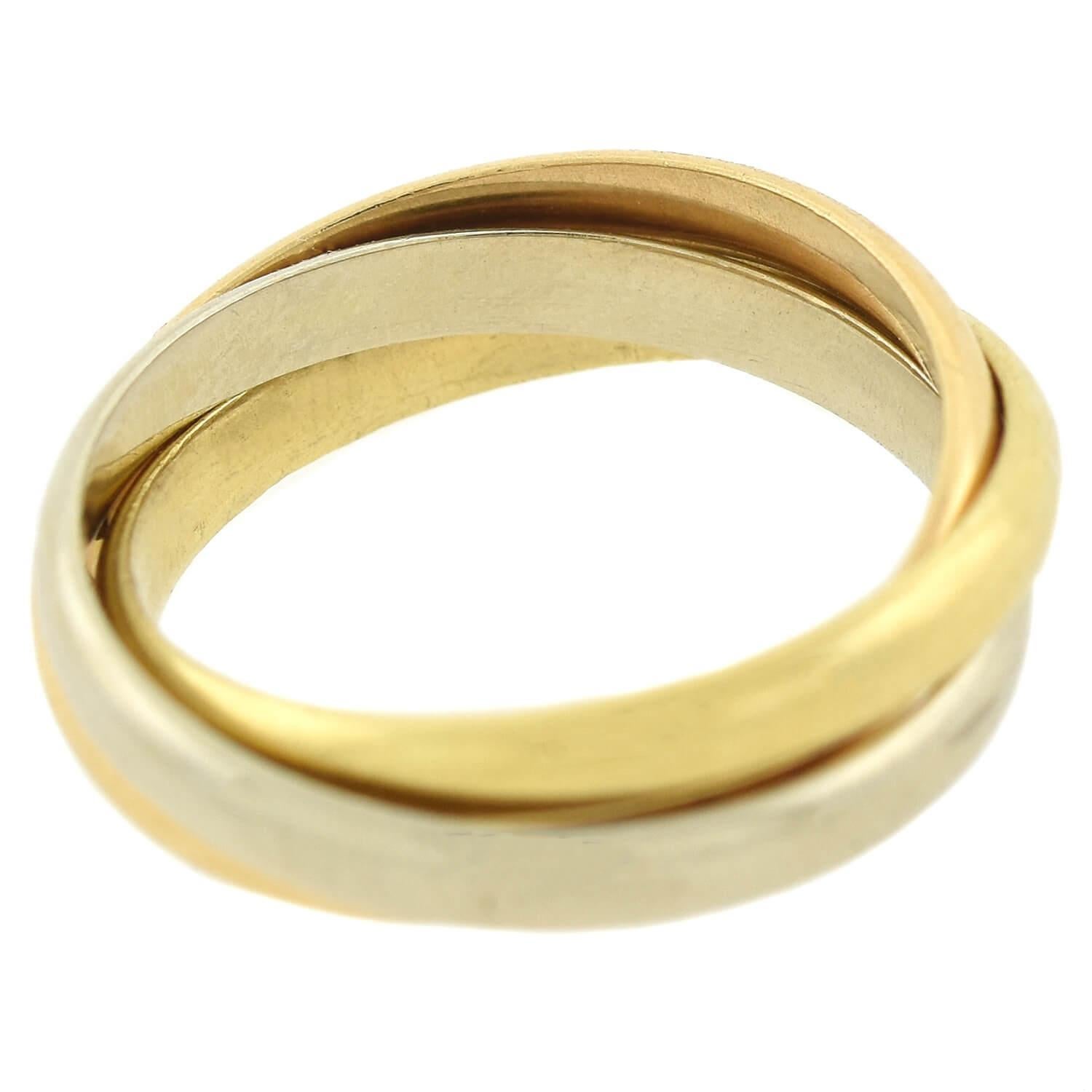 Estate 18kt Gold 3-Tone Trinity Roller Ring For Sale 1