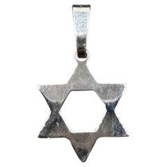 Estate 18kt White Gold Star of David Pendant