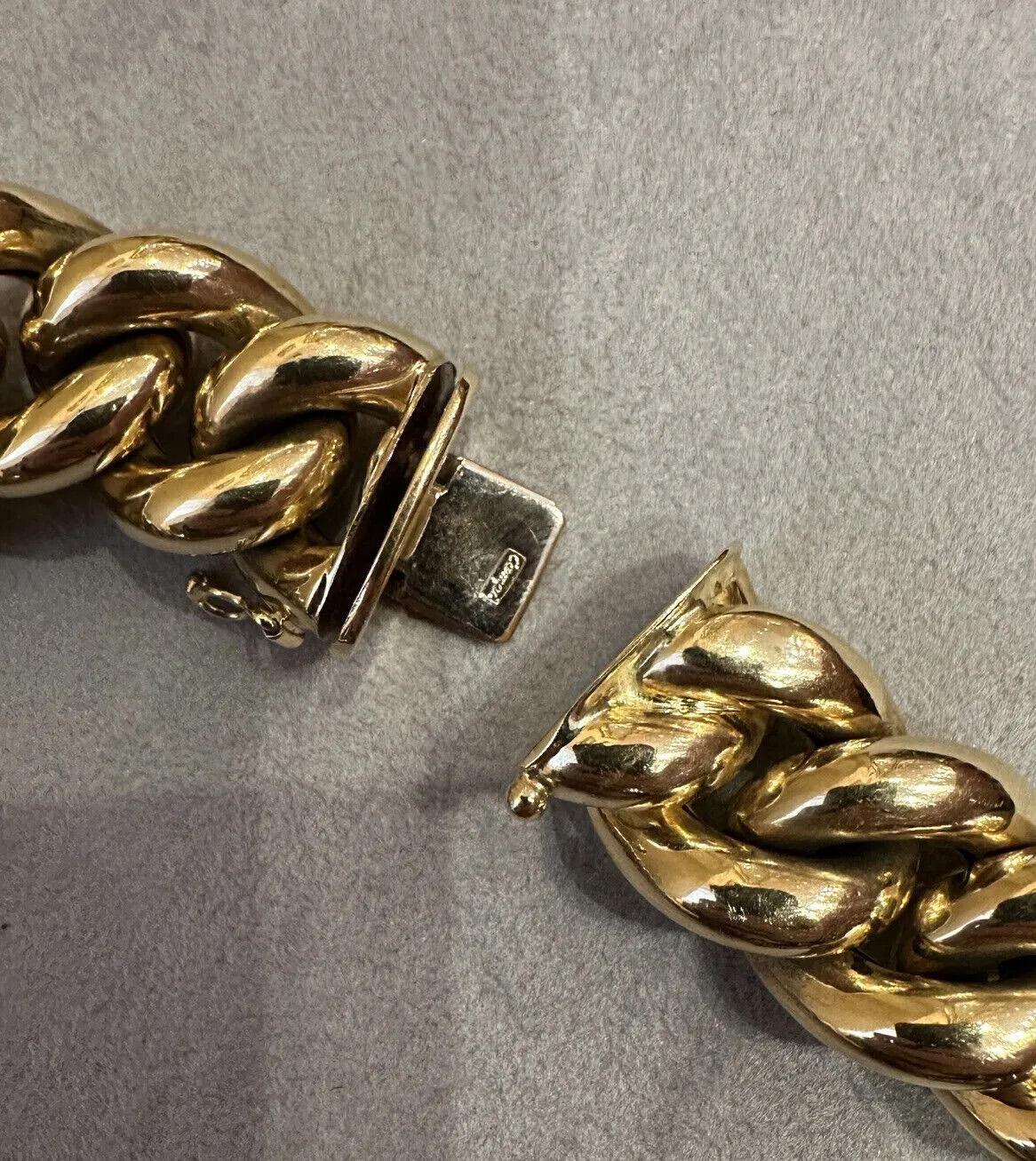 Nachlass 18mm Große geschwungene Gliederhalskette 18 Zoll in 18 Karat Gelbgold 2