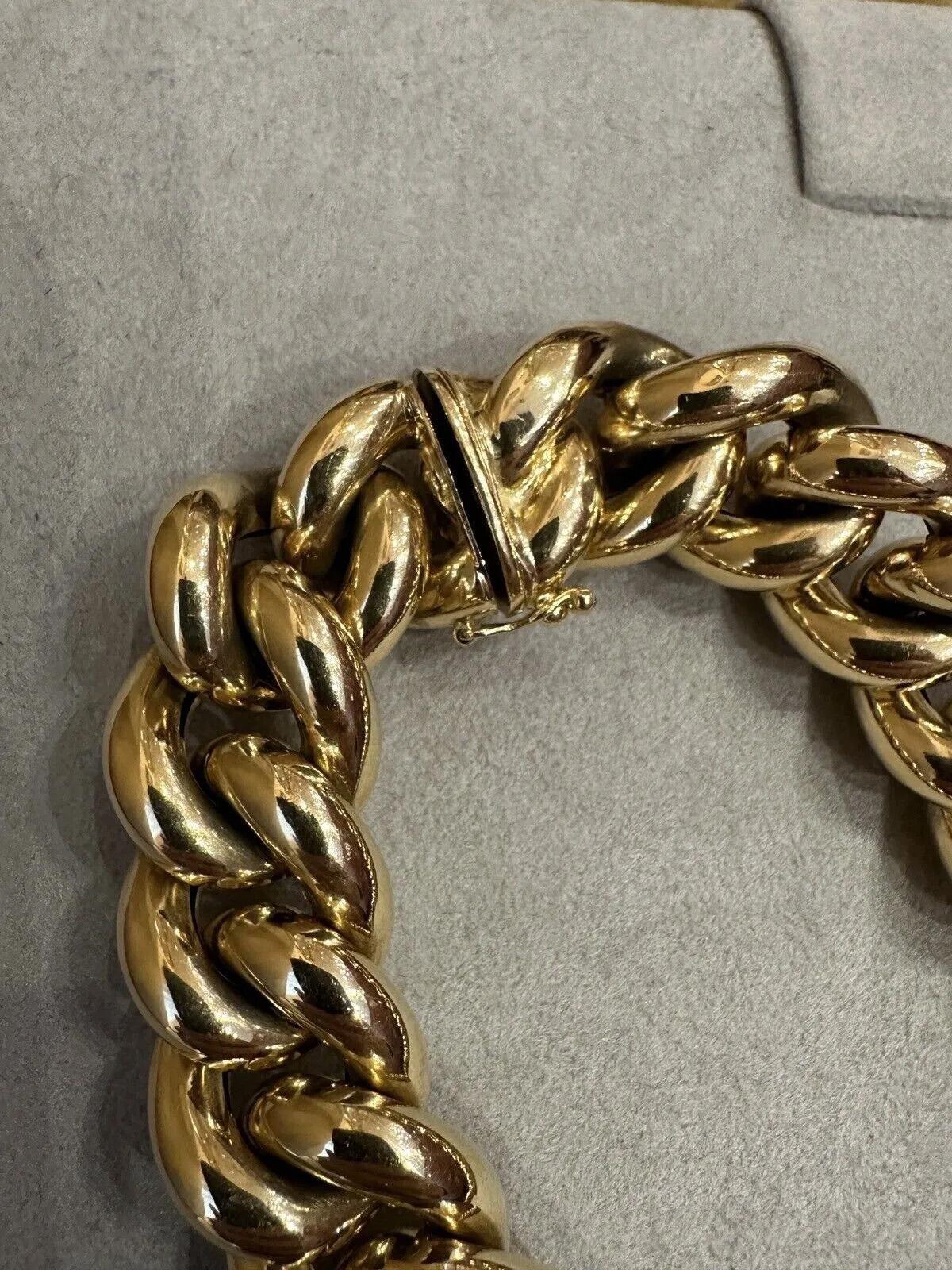 Nachlass 18mm Große geschwungene Gliederhalskette 18 Zoll in 18 Karat Gelbgold 3