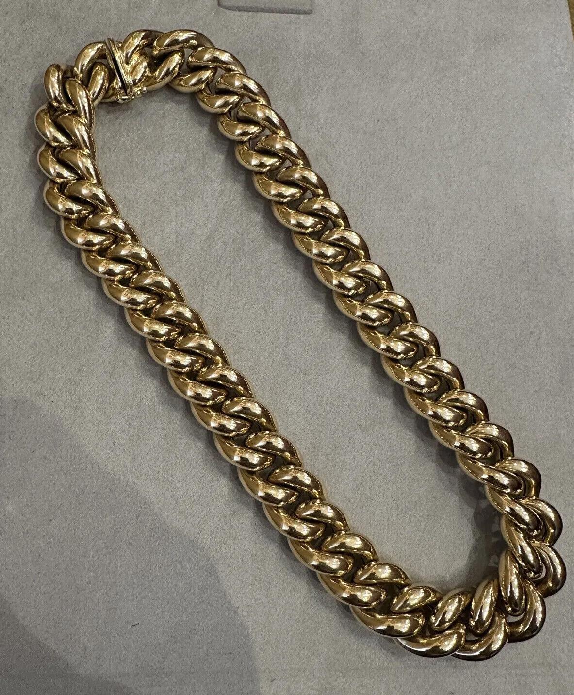 Nachlass 18mm Große geschwungene Gliederhalskette 18 Zoll in 18 Karat Gelbgold 4