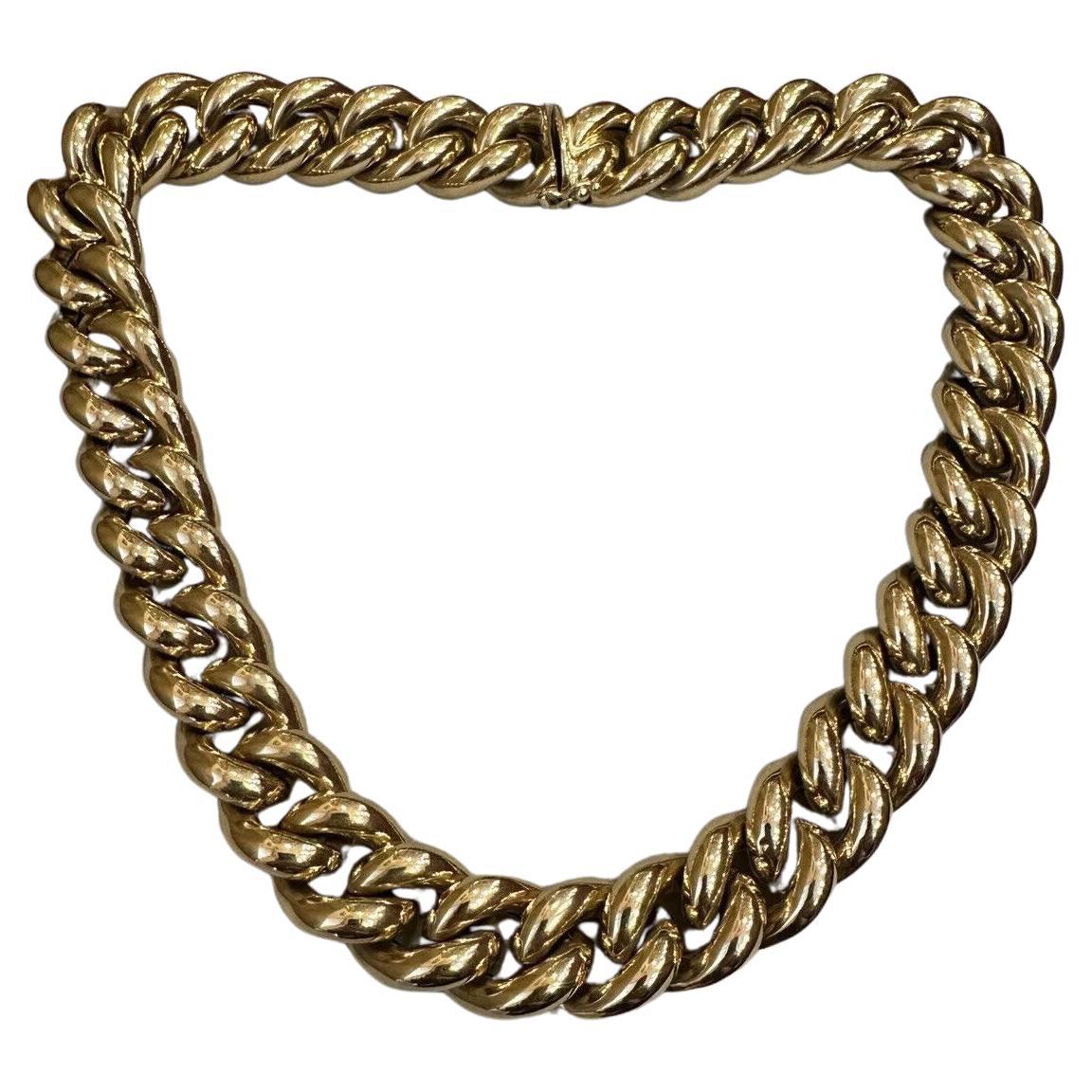 Nachlass 18mm Große geschwungene Gliederhalskette 18 Zoll in 18 Karat Gelbgold