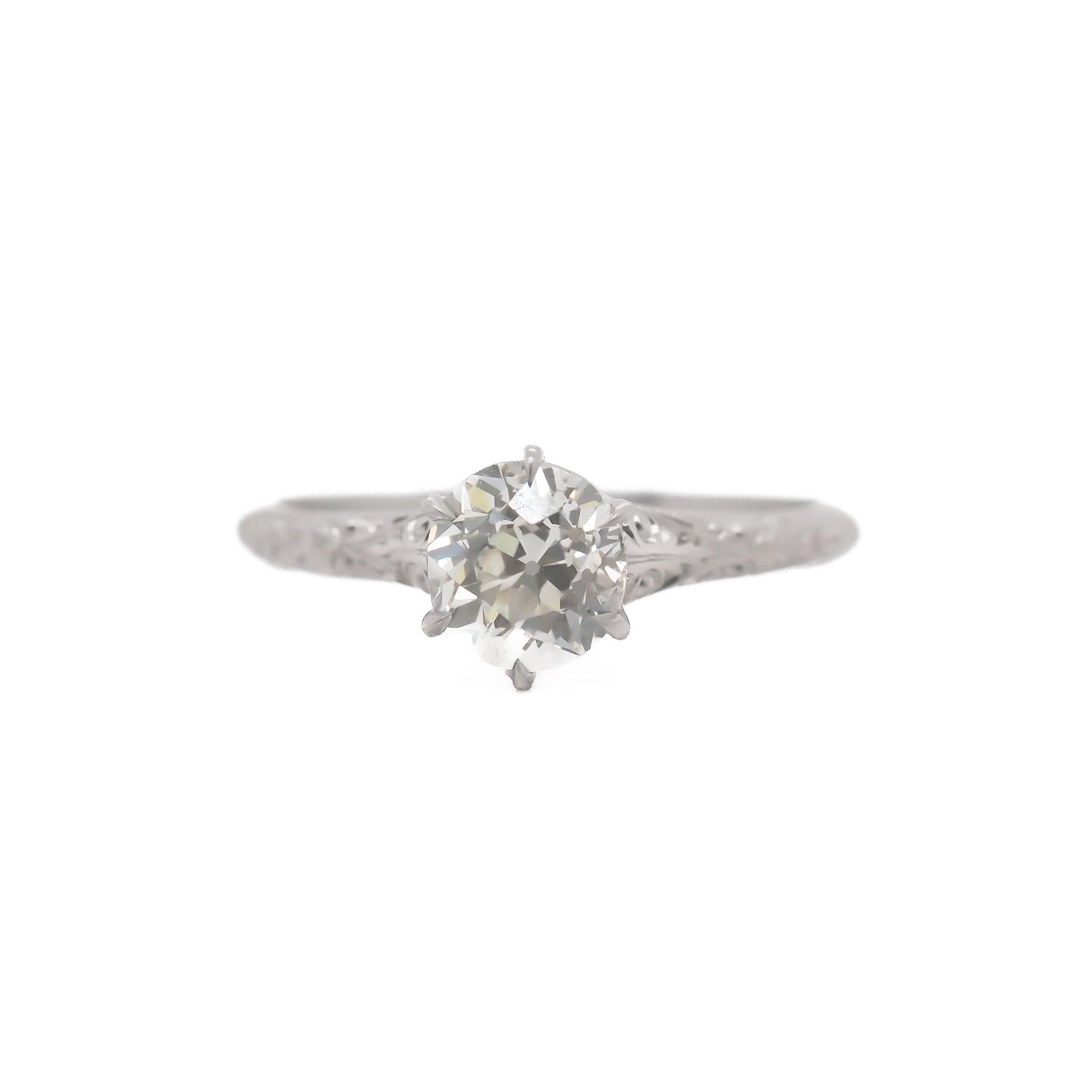 Bague de fiançailles en platine GIA 1.15ct Old European Diamond - VEG#37b en vente 6