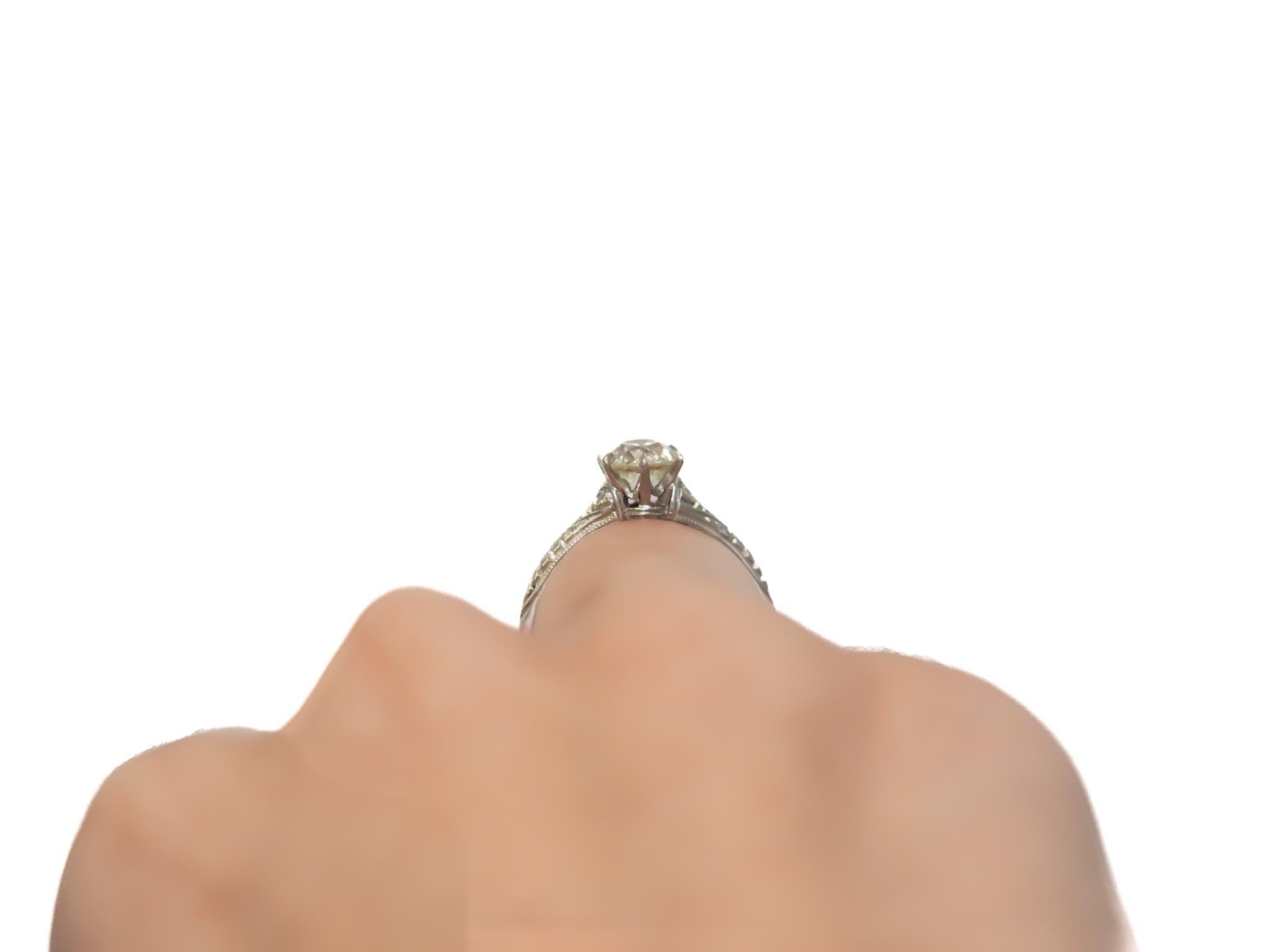 Taille vieille Europe Bague de fiançailles en platine GIA 1.15ct Old European Diamond - VEG#37b en vente