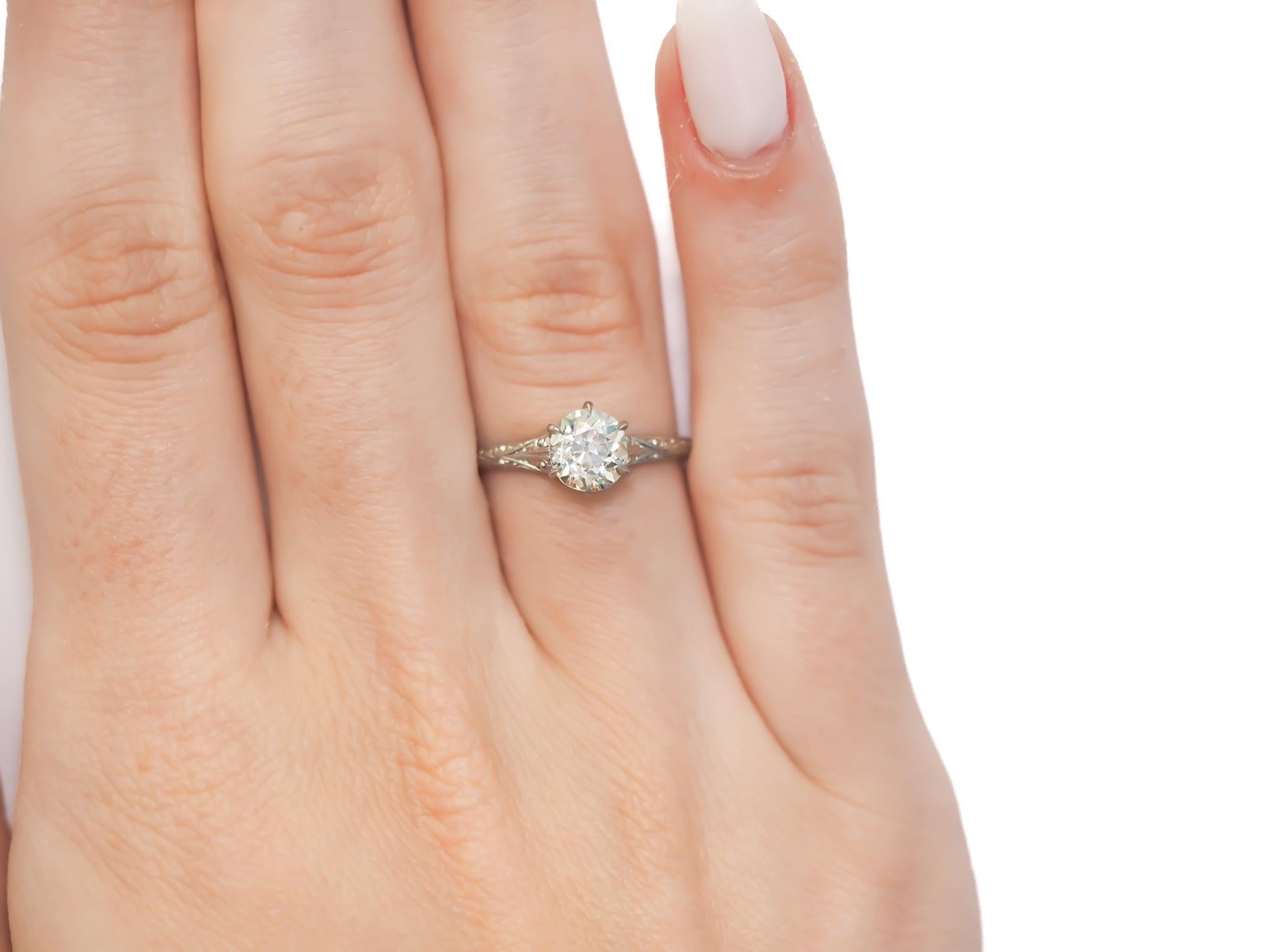 Bague de fiançailles en platine GIA 1.15ct Old European Diamond - VEG#37b Pour femmes en vente