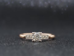 Bague de fiançailles en or jaune 14K des années 1940 - VHK#97