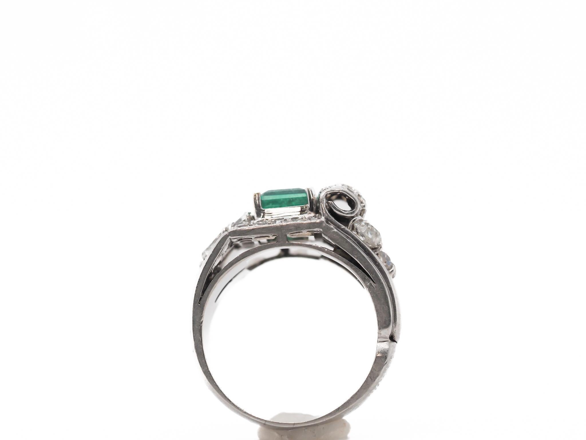 Anello in platino AGL con smeraldo colombiano e diamanti - VEG#81b in vendita 1