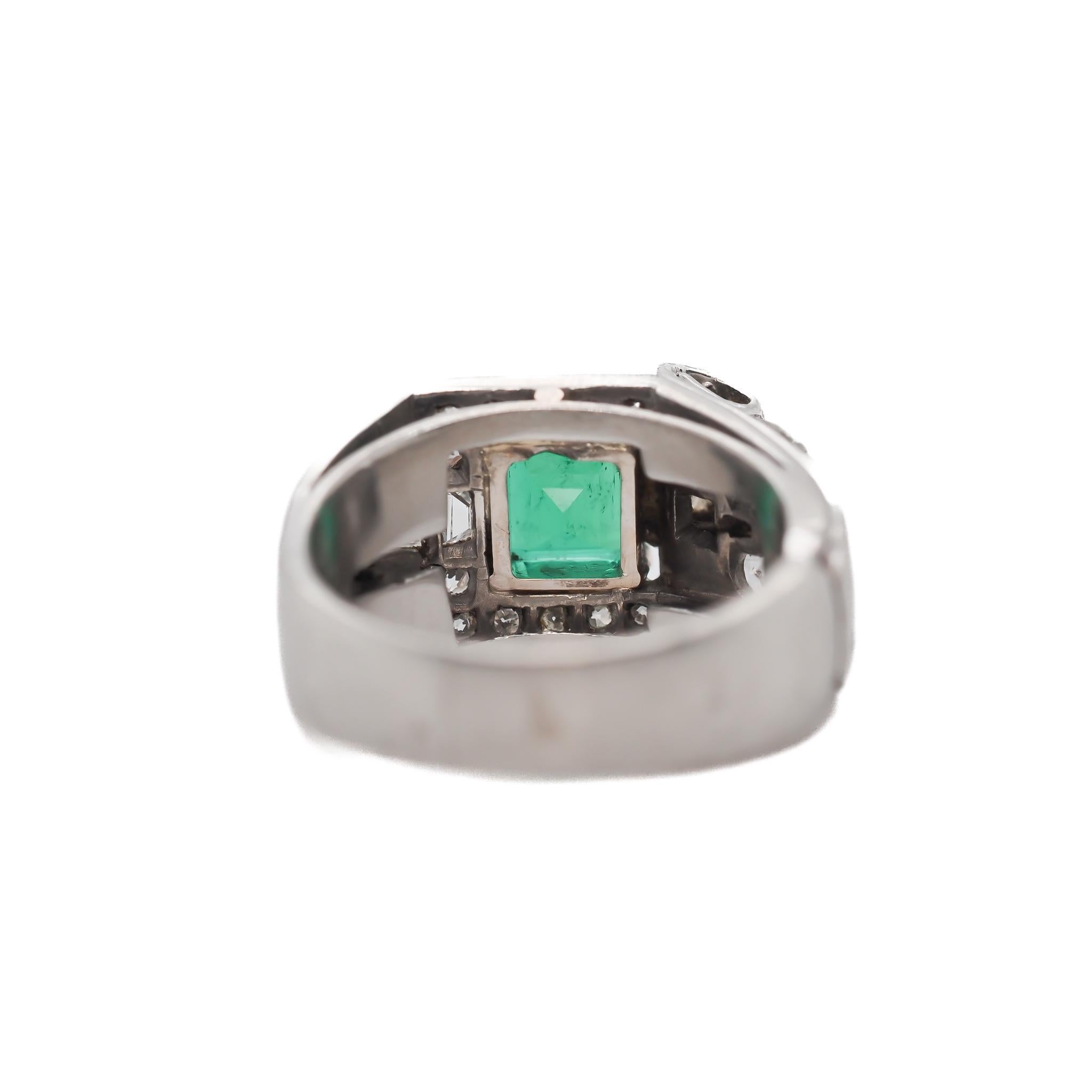Anello in platino AGL con smeraldo colombiano e diamanti - VEG#81b in vendita 3
