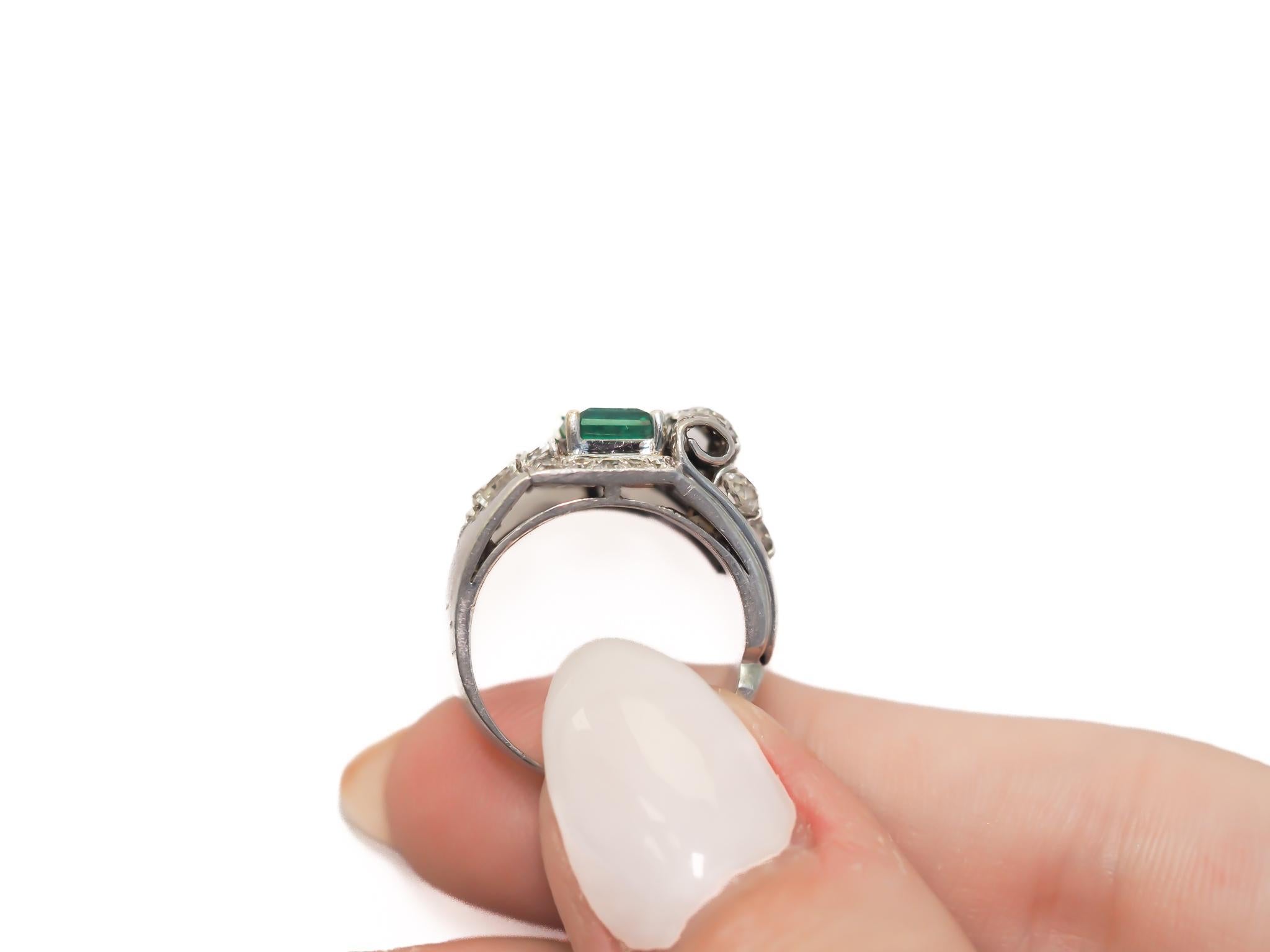 Anello in platino AGL con smeraldo colombiano e diamanti - VEG#81b in vendita 4