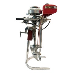 Estate 1950's American "Mighty Mite" Neptune Outboard Motor on Custom Made Stand